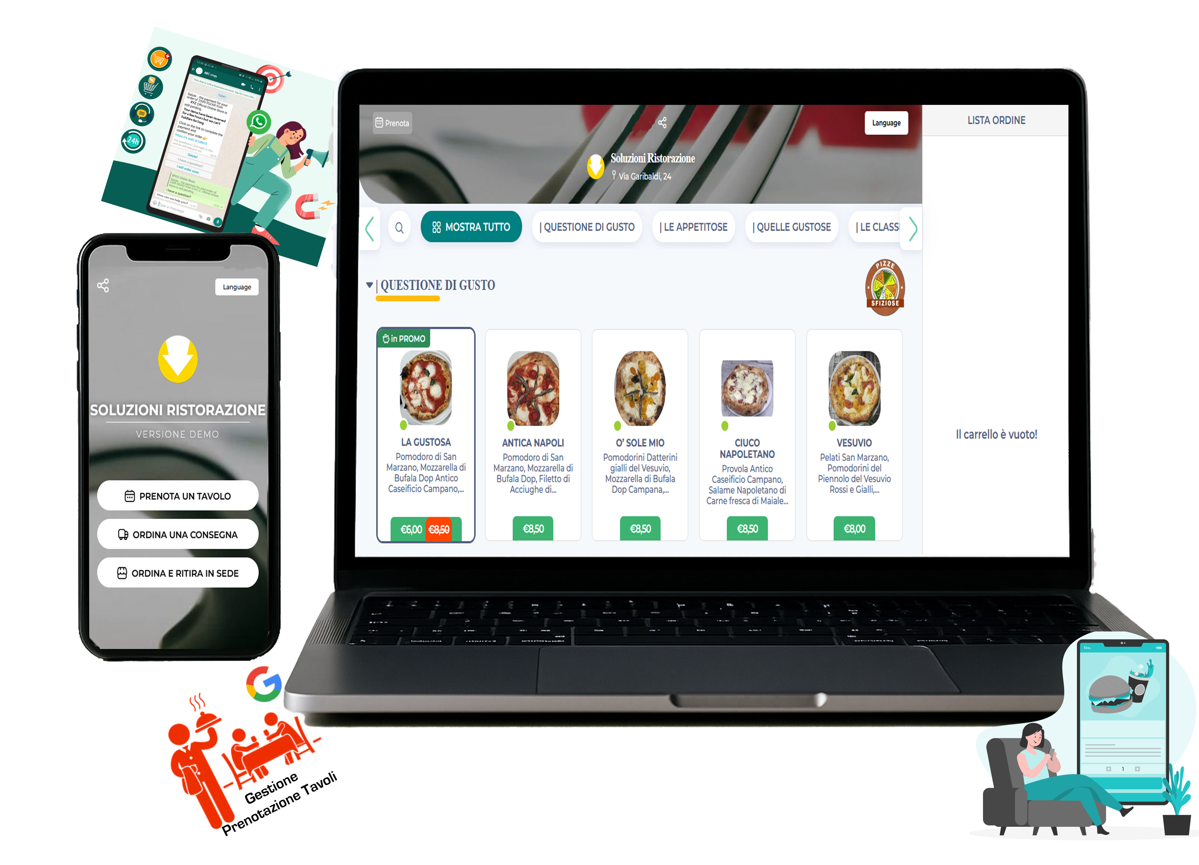 Software per Ristoranti | Men&ugrave; Digitale, Asporto e Prenotazioni